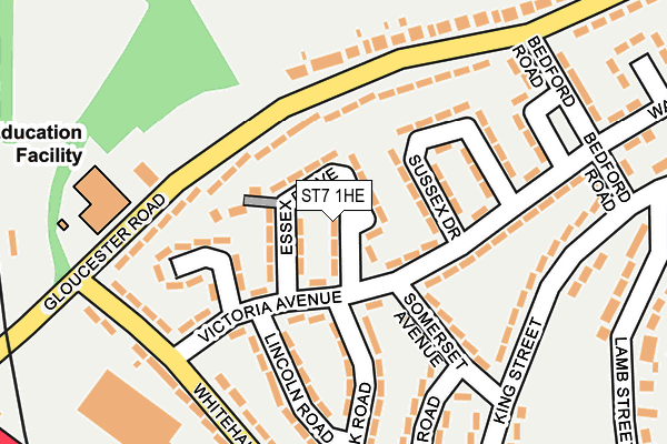 ST7 1HE map - OS OpenMap – Local (Ordnance Survey)