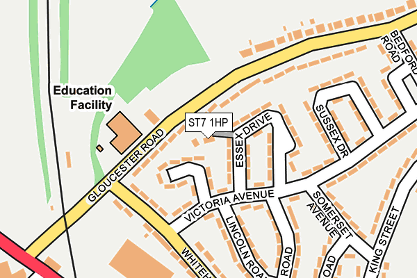 ST7 1HP map - OS OpenMap – Local (Ordnance Survey)