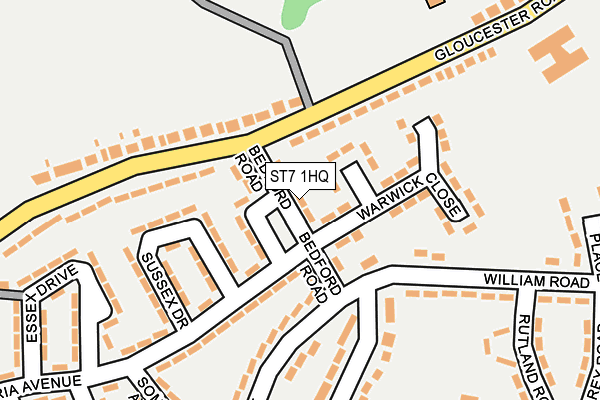 ST7 1HQ map - OS OpenMap – Local (Ordnance Survey)