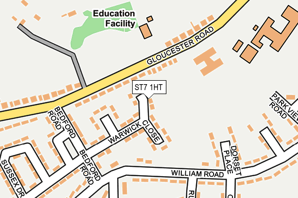 ST7 1HT map - OS OpenMap – Local (Ordnance Survey)