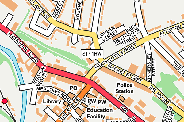 ST7 1HW map - OS OpenMap – Local (Ordnance Survey)