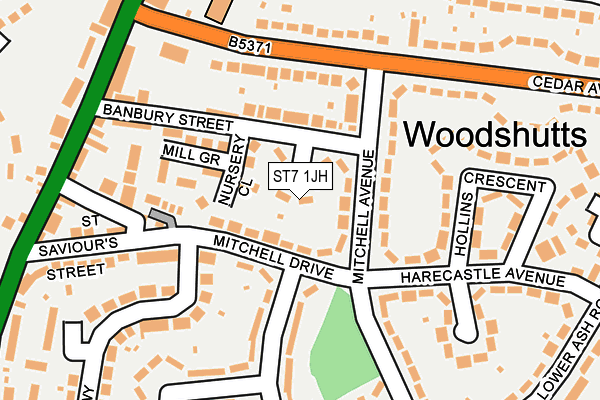 ST7 1JH map - OS OpenMap – Local (Ordnance Survey)