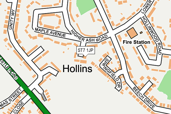 ST7 1JP map - OS OpenMap – Local (Ordnance Survey)