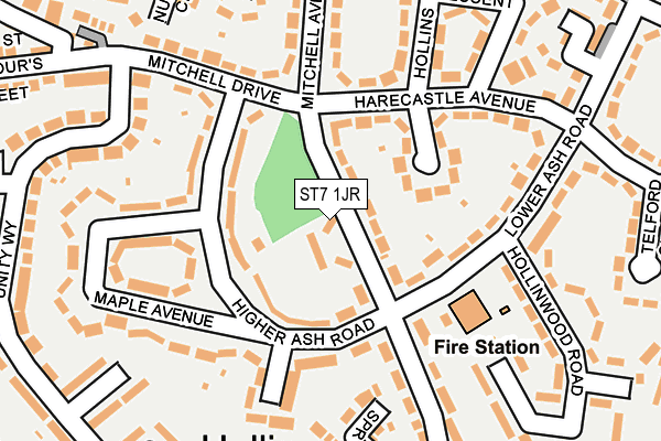 ST7 1JR map - OS OpenMap – Local (Ordnance Survey)