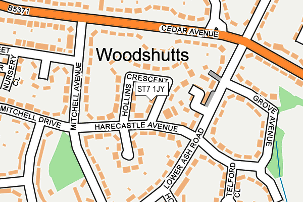 ST7 1JY map - OS OpenMap – Local (Ordnance Survey)