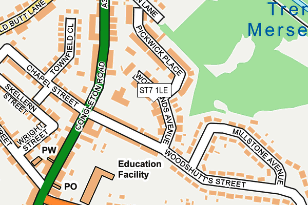 ST7 1LE map - OS OpenMap – Local (Ordnance Survey)