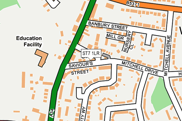 ST7 1LR map - OS OpenMap – Local (Ordnance Survey)