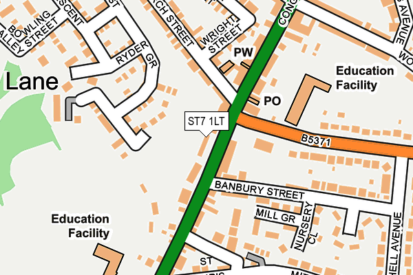 ST7 1LT map - OS OpenMap – Local (Ordnance Survey)