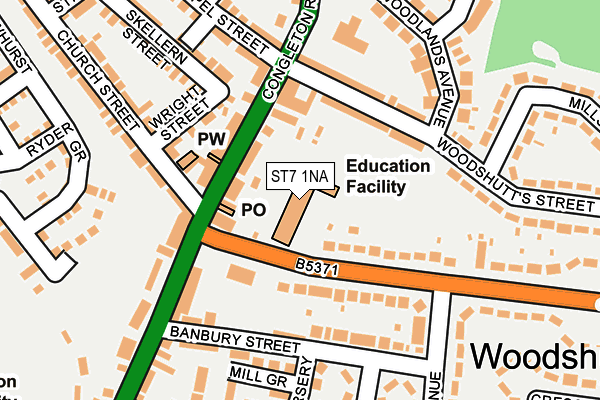 ST7 1NA map - OS OpenMap – Local (Ordnance Survey)