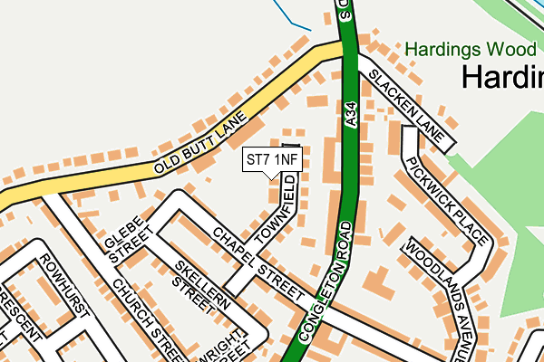 ST7 1NF map - OS OpenMap – Local (Ordnance Survey)