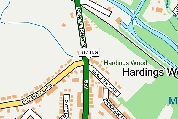 ST7 1NG map - OS OpenMap – Local (Ordnance Survey)