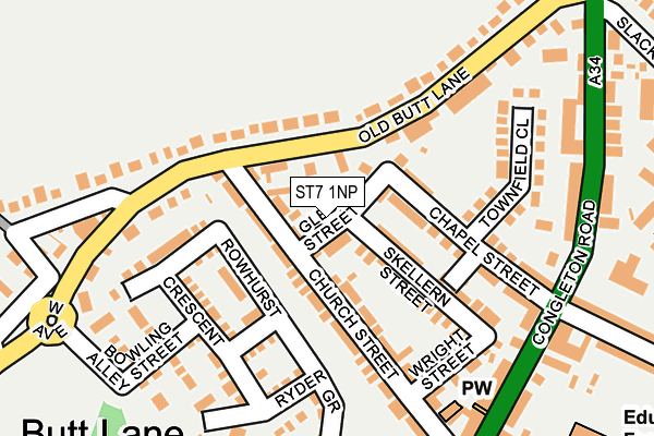 ST7 1NP map - OS OpenMap – Local (Ordnance Survey)