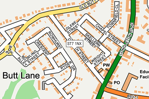 ST7 1NX map - OS OpenMap – Local (Ordnance Survey)