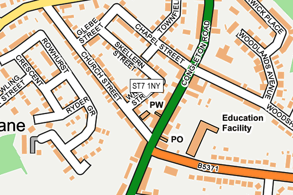 ST7 1NY map - OS OpenMap – Local (Ordnance Survey)