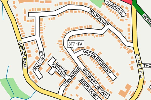 ST7 1PA map - OS OpenMap – Local (Ordnance Survey)
