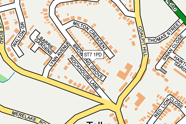ST7 1PD map - OS OpenMap – Local (Ordnance Survey)