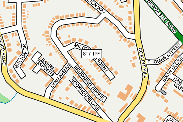 ST7 1PF map - OS OpenMap – Local (Ordnance Survey)