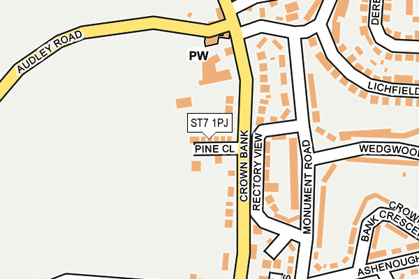 ST7 1PJ map - OS OpenMap – Local (Ordnance Survey)