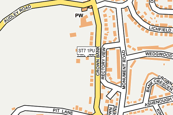 ST7 1PU map - OS OpenMap – Local (Ordnance Survey)