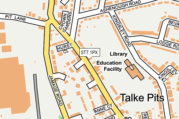 ST7 1PX map - OS OpenMap – Local (Ordnance Survey)