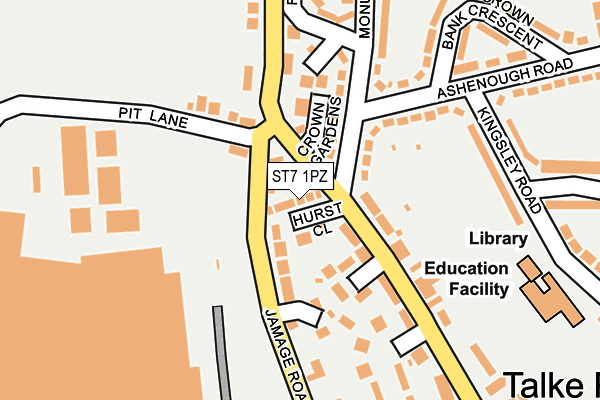 ST7 1PZ map - OS OpenMap – Local (Ordnance Survey)