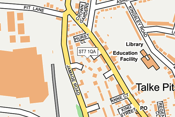 ST7 1QA map - OS OpenMap – Local (Ordnance Survey)