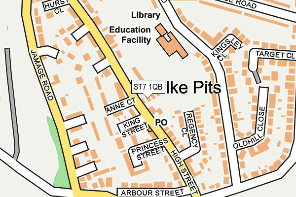 ST7 1QB map - OS OpenMap – Local (Ordnance Survey)