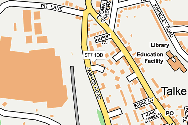ST7 1QD map - OS OpenMap – Local (Ordnance Survey)