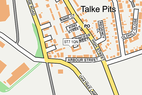 ST7 1QN map - OS OpenMap – Local (Ordnance Survey)