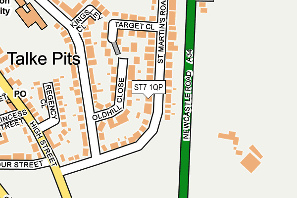 ST7 1QP map - OS OpenMap – Local (Ordnance Survey)