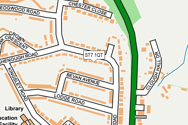 ST7 1QT map - OS OpenMap – Local (Ordnance Survey)