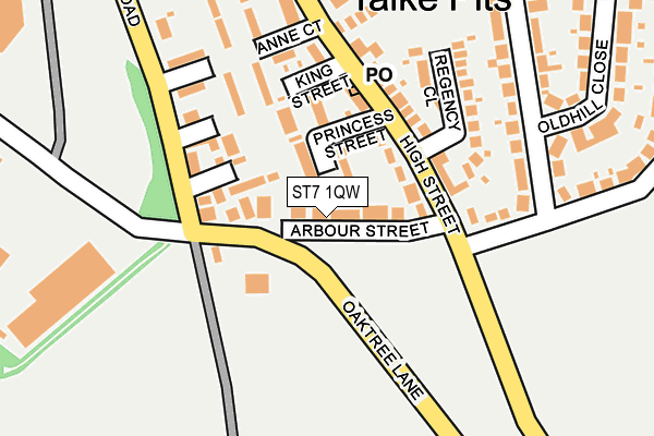 ST7 1QW map - OS OpenMap – Local (Ordnance Survey)