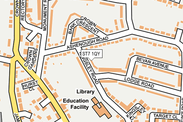 ST7 1QY map - OS OpenMap – Local (Ordnance Survey)