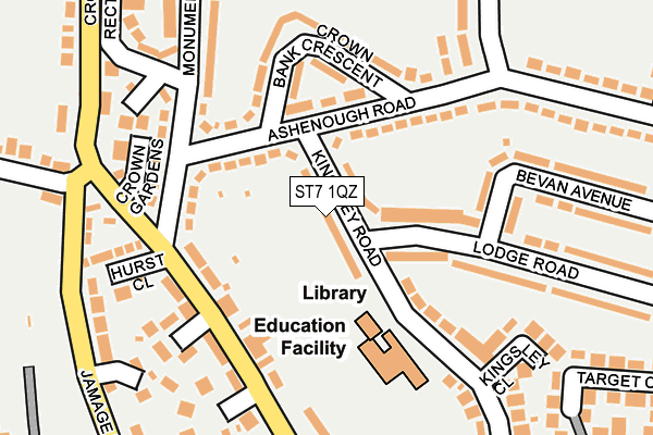 ST7 1QZ map - OS OpenMap – Local (Ordnance Survey)