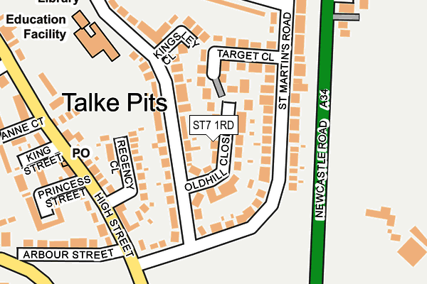ST7 1RD map - OS OpenMap – Local (Ordnance Survey)
