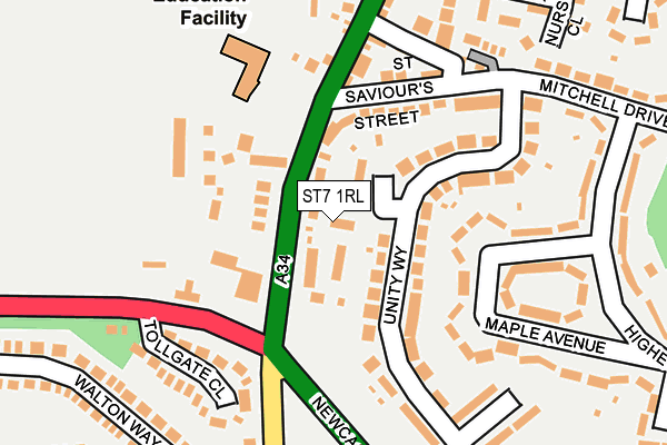 ST7 1RL map - OS OpenMap – Local (Ordnance Survey)
