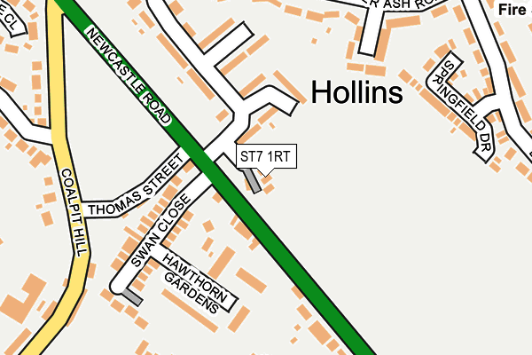 ST7 1RT map - OS OpenMap – Local (Ordnance Survey)