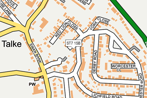 ST7 1SB map - OS OpenMap – Local (Ordnance Survey)