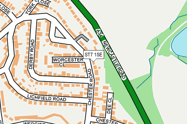 ST7 1SE map - OS OpenMap – Local (Ordnance Survey)