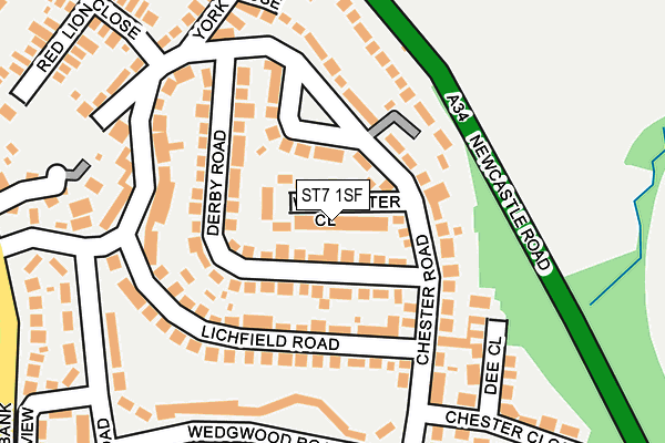 ST7 1SF map - OS OpenMap – Local (Ordnance Survey)