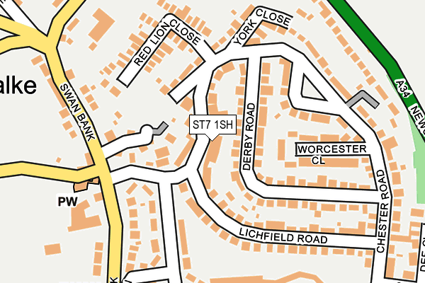 ST7 1SH map - OS OpenMap – Local (Ordnance Survey)