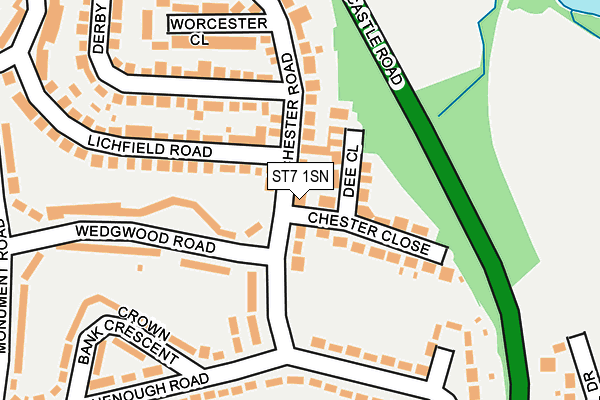 ST7 1SN map - OS OpenMap – Local (Ordnance Survey)