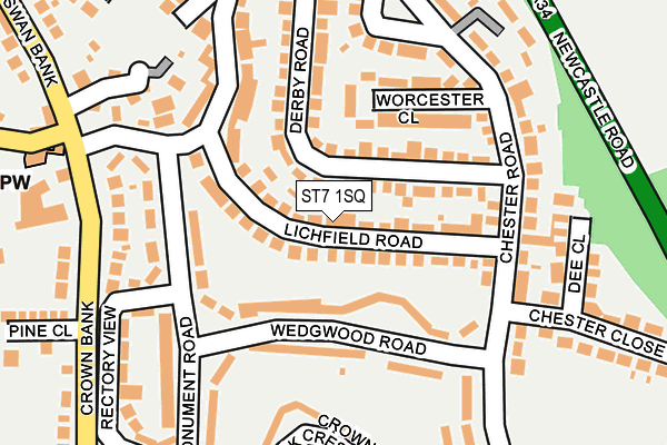 ST7 1SQ map - OS OpenMap – Local (Ordnance Survey)