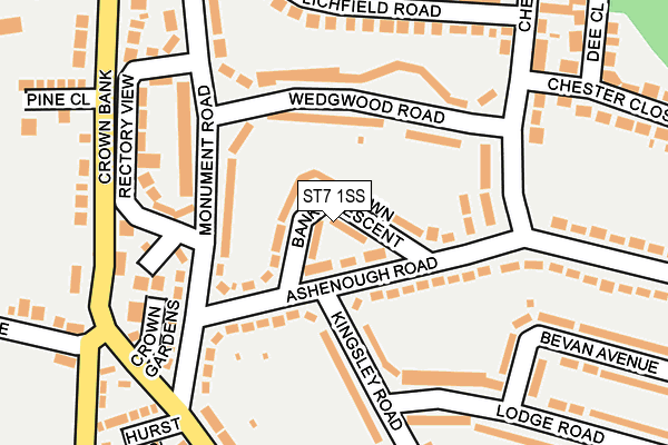 ST7 1SS map - OS OpenMap – Local (Ordnance Survey)