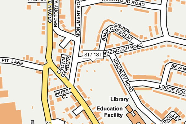 ST7 1ST map - OS OpenMap – Local (Ordnance Survey)