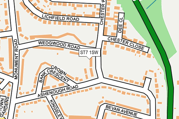 ST7 1SW map - OS OpenMap – Local (Ordnance Survey)