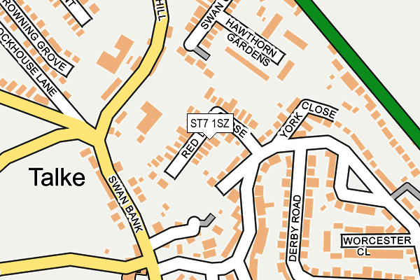 ST7 1SZ map - OS OpenMap – Local (Ordnance Survey)