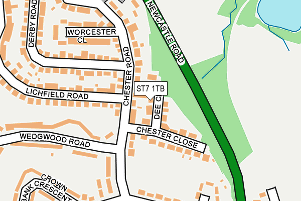 ST7 1TB map - OS OpenMap – Local (Ordnance Survey)