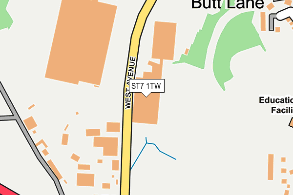 ST7 1TW map - OS OpenMap – Local (Ordnance Survey)