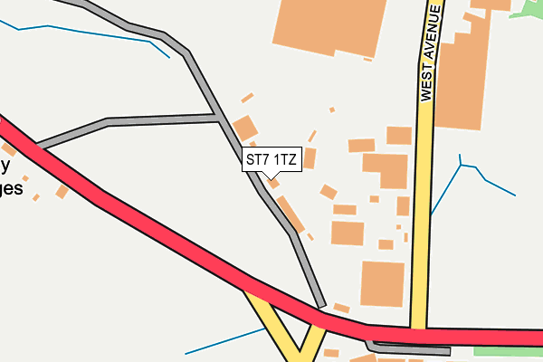 ST7 1TZ map - OS OpenMap – Local (Ordnance Survey)